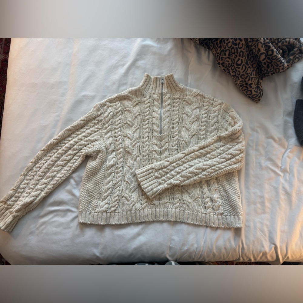 Jenni Kayne Cotton Cable Half Zip